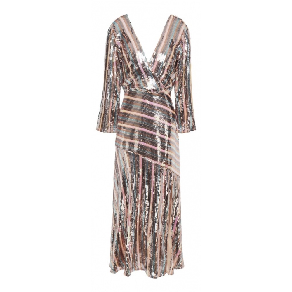 Rixo Tyra Sequin Midi Dress